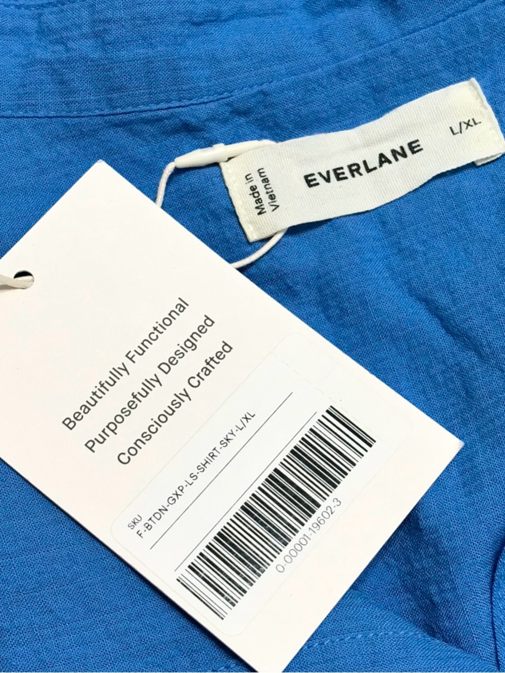 NWT Everlane Gauze Oversized Button Up Shirt Blue Opal Womens Size Large / XL - Picture 8 of 15